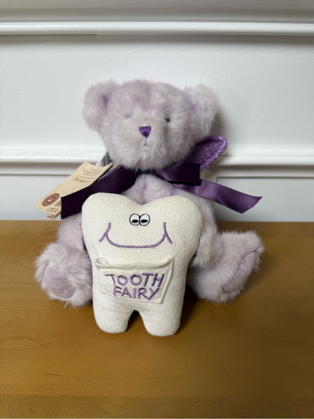 Boyds Bears Lavender Tooth Fairy Plush with Purple Bow